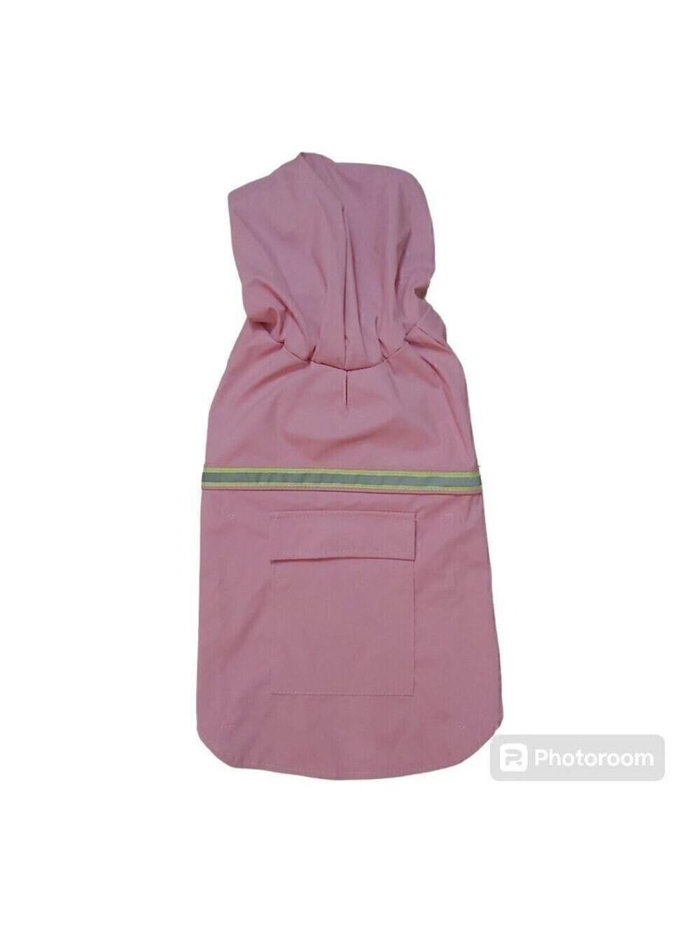 Pink Raincoat Size 2XL with Reflective Stripe, Velcro Closure, W/Leash Hole, 2XL